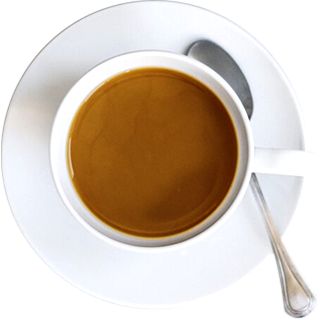 Taza de café cortado vista desde arriba